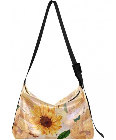 Sunflowers Butterflies Hobo Bags for Women Leather Purses Crossbody Bag Shoulder Bag Handbag for Travel Work Gifts $13.86 Hob...