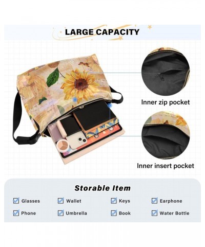 Sunflowers Butterflies Hobo Bags for Women Leather Purses Crossbody Bag Shoulder Bag Handbag for Travel Work Gifts $13.86 Hob...