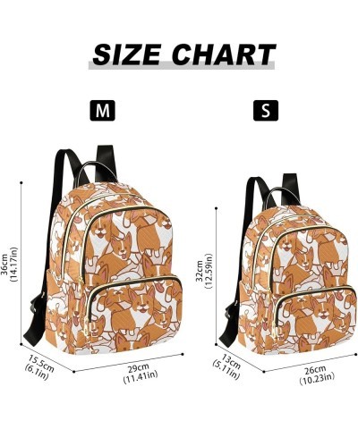 Travel Backpack Purse for Women Fashion Anti-theft Work Casual Brown White Doodle Dogs Daypack Shoulder Bag Medium Size Mediu...