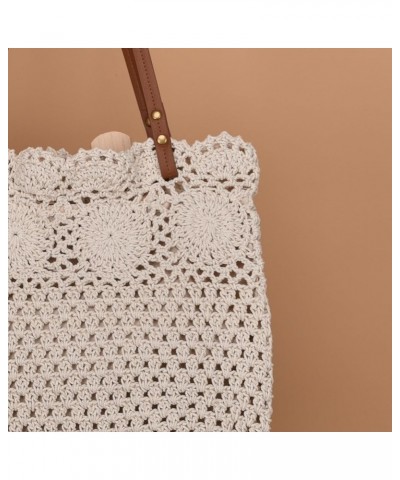 Beach Bags for Women Knit Straw Hobo Bag Hollow Out Summer Bag Shoulder Bag Purses 2024 Khaki $13.32 Shoulder Bags