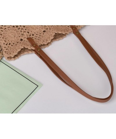 Beach Bags for Women Knit Straw Hobo Bag Hollow Out Summer Bag Shoulder Bag Purses 2024 Khaki $13.32 Shoulder Bags