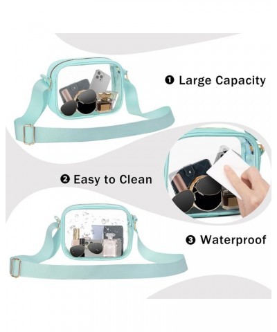 Clear Crossbody Bag Stadium Approved Small See Through Purse Handbag with Adjustable Shoulder Strap for Sports Light Blue $10...