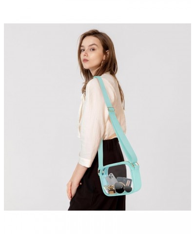 Clear Crossbody Bag Stadium Approved Small See Through Purse Handbag with Adjustable Shoulder Strap for Sports Light Blue $10...