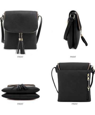 Cheyanne Concealed Carry Crossbody Bag with Lock and Key Tassel- Black $26.65 Crossbody Bags