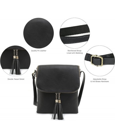 Cheyanne Concealed Carry Crossbody Bag with Lock and Key Tassel- Black $26.65 Crossbody Bags