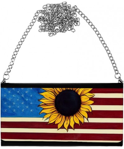 Sunflower Design Women's Wallet Clutch - American Flag Clutch for Women - Printed Women's Wallet Clutch $24.74 Clutches