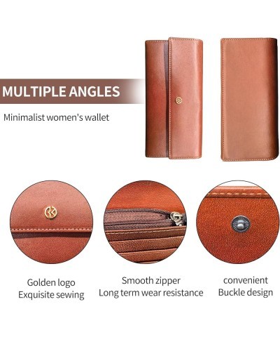 Women'S Wallet, RFID Barrier Large Capacity Zippered Wallet, Flip Wallet Clutch Organizer (Long) Long $17.97 Wallets