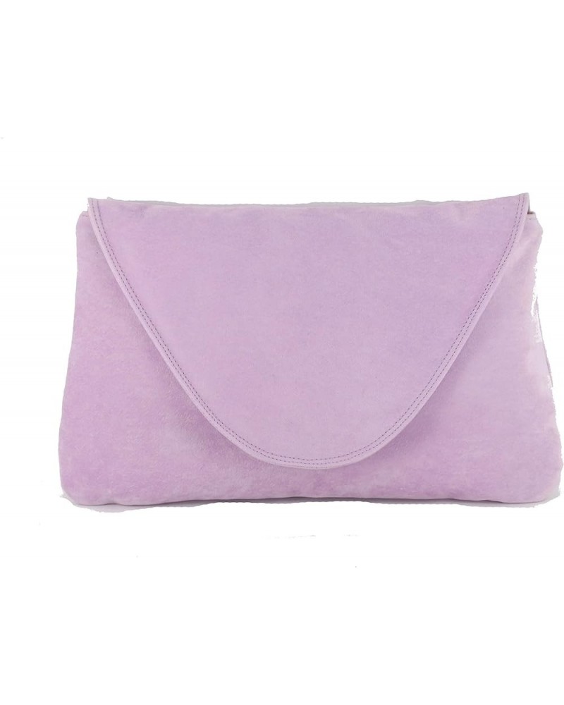 Womens Attractive Large Faux Suede Clutch Bag/Shoulder Bag Wedding Party Occasion Bag Lilac $28.79 Clutches