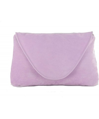 Womens Attractive Large Faux Suede Clutch Bag/Shoulder Bag Wedding Party Occasion Bag Lilac $28.79 Clutches