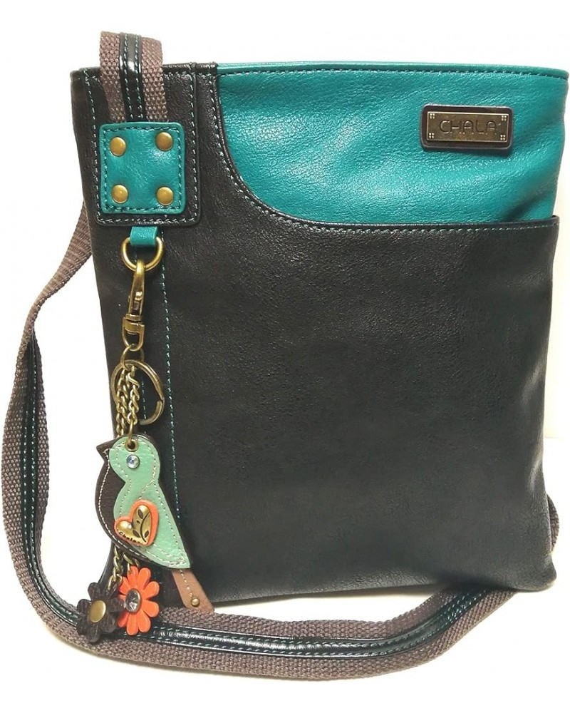 SWING Pack Smartphone Cross-Body Purse Purse Charm (Brown_ Dragonfly With Teal Flower) Black- Mini Green Bird $27.69 Crossbod...