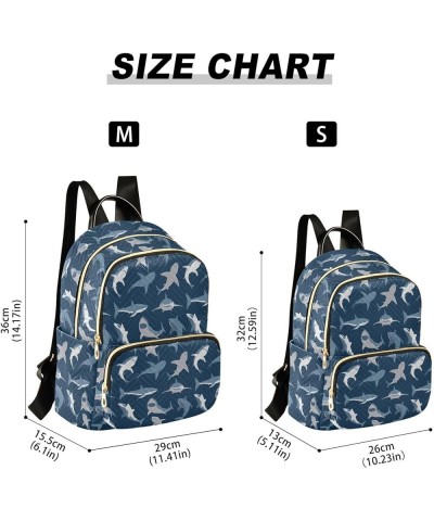 Shark Sea Fish Quilted Backpack for Women Travel Bags Shoulder Bag Purse for Work Nurse Daily M Medium $14.57 Backpacks