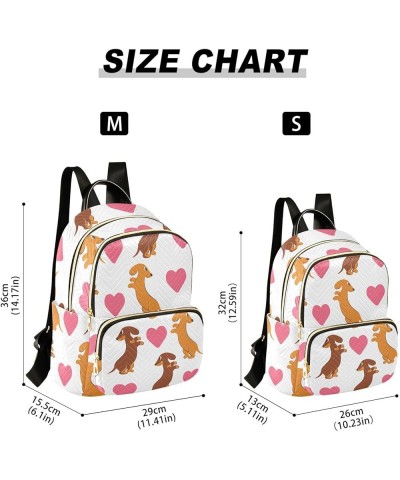 Backpack Purse for Women Puppies Dogs Dachshunds, Mini Fashion Backpack Love Heart Lightweight Casual Daypack Shoulder Bag Tr...