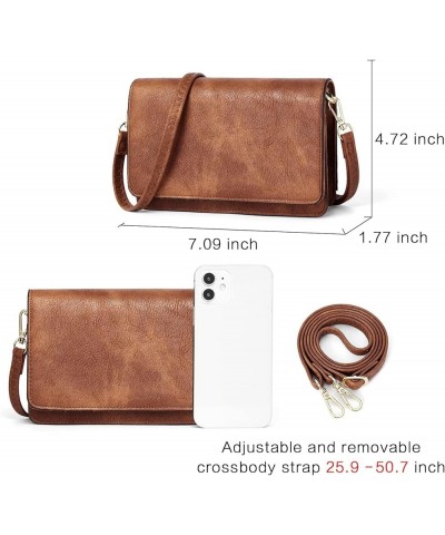 Crossbody Bags for Women Small Cell Phone Shoulder Bag Wristlet Wallet Clutch Purse Mocha Brown $12.30 Crossbody Bags