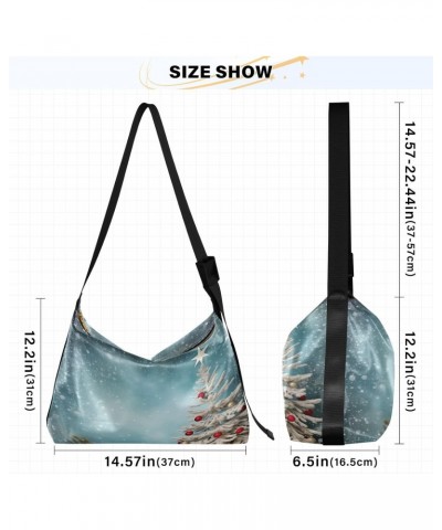 Christmas Tree Gifts Crossbody Bag Hobo Handbag Purse Fashion PU Leather Shoulder Bags for Women $16.32 Hobo Bags