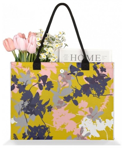 Botanical Flower Large Tote Bag Floral Shoulder Bag For Women Teachers Nurses Work Shopping Travel Handbag Purse $13.16 Totes