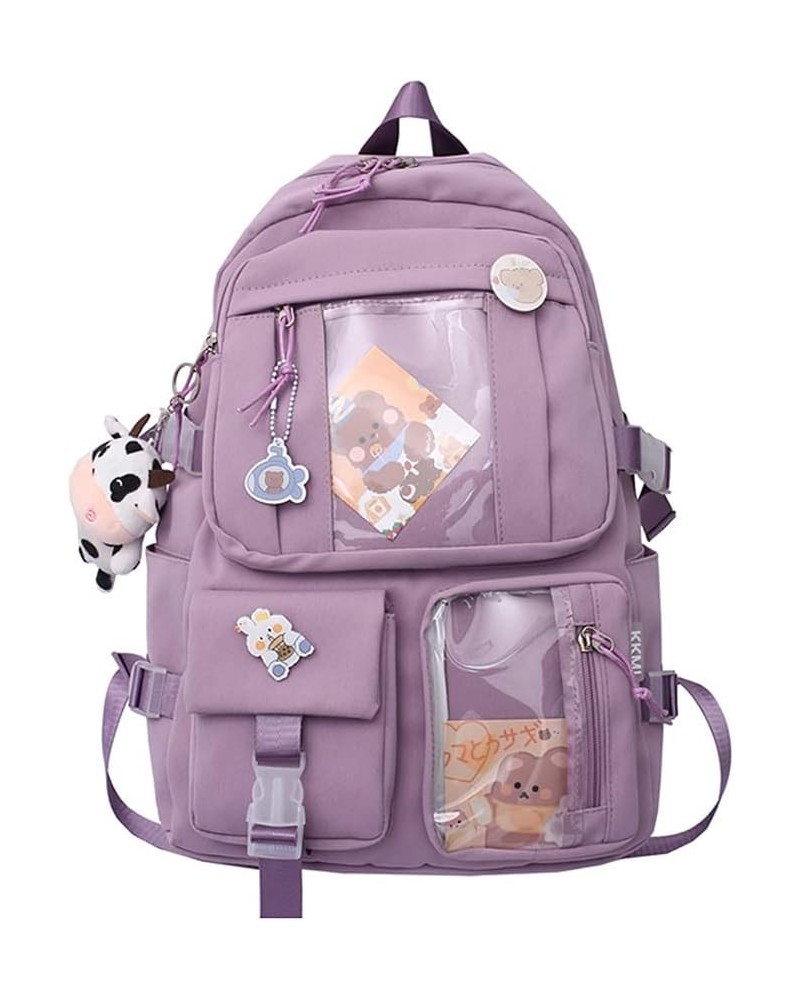 Kawaii Backpack with Kawaii Pins and Accessories Cute Backpack Aesthetic Backpack Women Lightweight Travel Rucksack G $26.58 ...