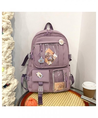 Kawaii Backpack with Kawaii Pins and Accessories Cute Backpack Aesthetic Backpack Women Lightweight Travel Rucksack G $26.58 ...