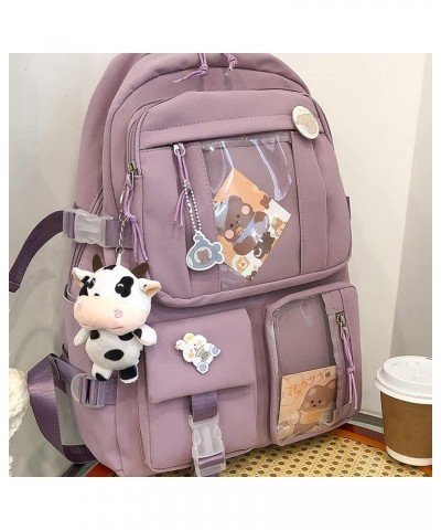 Kawaii Backpack with Kawaii Pins and Accessories Cute Backpack Aesthetic Backpack Women Lightweight Travel Rucksack G $26.58 ...