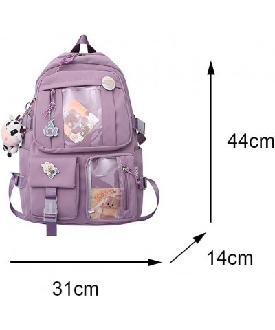 Kawaii Backpack with Kawaii Pins and Accessories Cute Backpack Aesthetic Backpack Women Lightweight Travel Rucksack G $26.58 ...