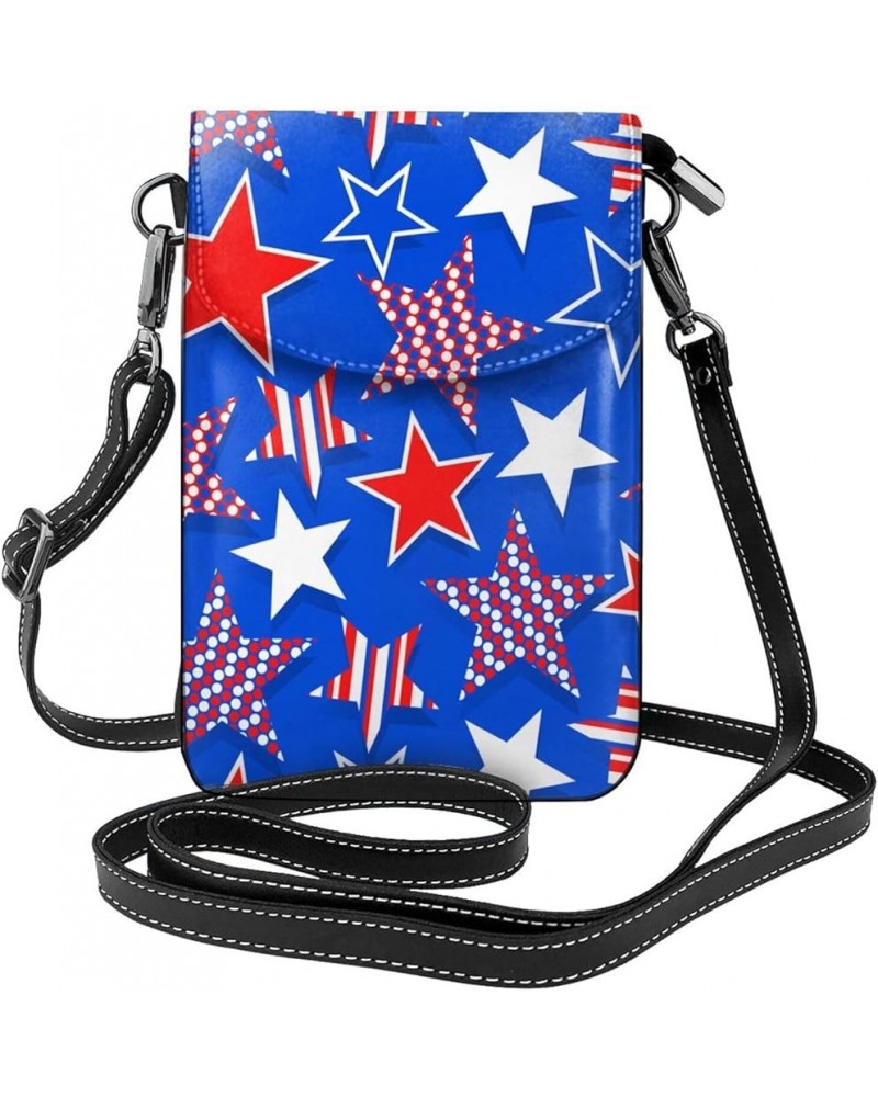 Small Crossbody Phone Bags for Women Leather Cell Phone Purse Lightweight Cell Phone Wallet Girls Stars2 $15.44 Crossbody Bags