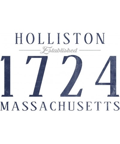 Holliston, Massachusetts, Established Date (Blue), (24x36 Wrapped Canvas, Wall Decor, Artwork) 12x18 Stretched Canvas $54.00 ...