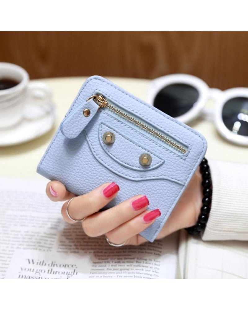 Fashion Leather Women Short Wallets Multiple Credit Card Holders Hasp Zipper Coin Purses Solid Color Clutch Money Bag Clip Li...