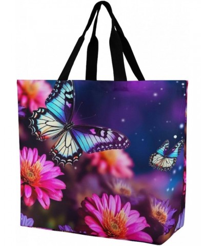 Shoulder Bag Casual Work Bag for Women Butterfly Beautiful Flowers Large Capacity Bags for Shopping,Travel Beach Gym $13.04 T...