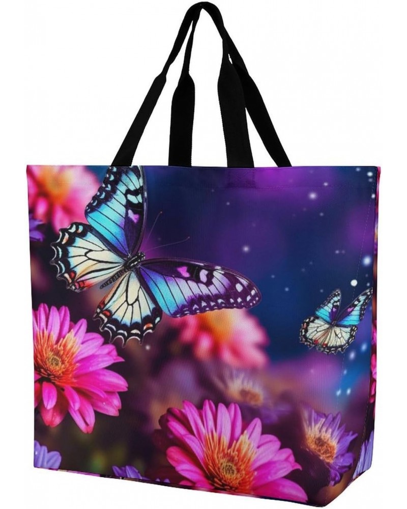 Shoulder Bag Casual Work Bag for Women Butterfly Beautiful Flowers Large Capacity Bags for Shopping,Travel Beach Gym $13.04 T...