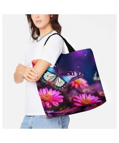 Shoulder Bag Casual Work Bag for Women Butterfly Beautiful Flowers Large Capacity Bags for Shopping,Travel Beach Gym $13.04 T...