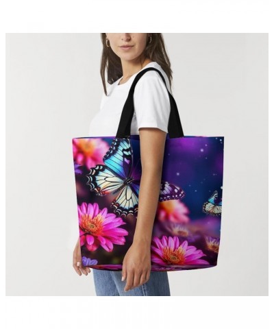 Shoulder Bag Casual Work Bag for Women Butterfly Beautiful Flowers Large Capacity Bags for Shopping,Travel Beach Gym $13.04 T...