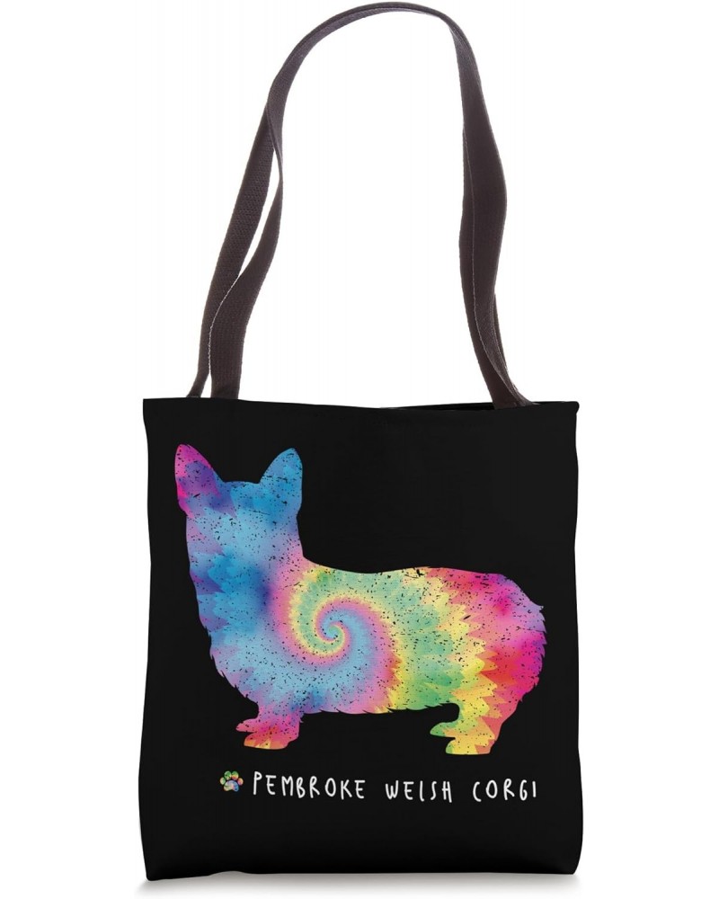 Welsh Corgi Lover Cute Puppy Pet Dog Owner Hippy Tie Dye Tote Bag $15.12 Totes