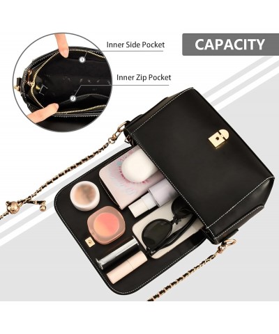 Crossbody Bags for Women Trendy Women's Black Shoulder Bag Small PU Leather Flap Cross Body Bag Handbags Pattern21 $19.26 Cro...