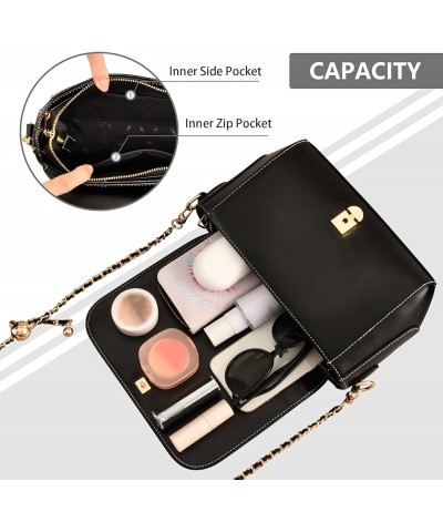 Crossbody Bags for Women Trendy Women's Black Shoulder Bag Small PU Leather Flap Cross Body Bag Handbags Pattern21 $19.26 Cro...