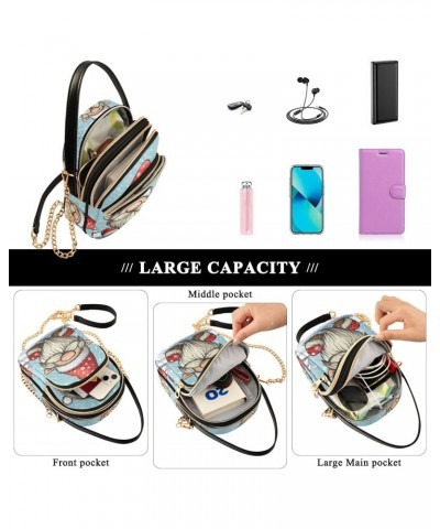 Crossbody Bag for Women, Little Winter Dwarf Phone Purse Detachable Chain Bag Shoulder Handbag Wallet $9.60 Crossbody Bags