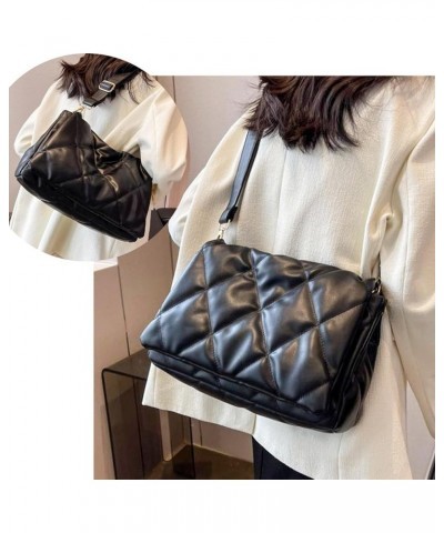 Puffer Shoulder Bag, Designer Puffer Crossbody Bag, Quilted Tote Bag for Women,Stylish Padded Crossbody Purse 1-black $15.29 ...