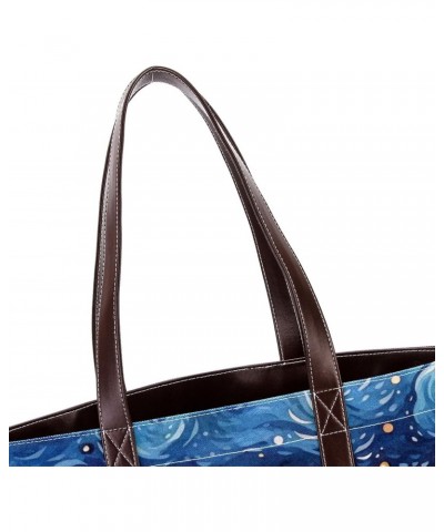 Shark Canvas Leather Mix Hand-Held Bag - 13.3x4.7x12.2 in - Stylish Women's Handbag for Everyday Use $23.52 Handbags