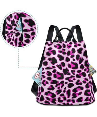 Floral Bright Color Backpack Purse for Women Fashion Rucksack Anti Theft Handbag Travel Bag Pink Black Leopard Pattern $21.50...