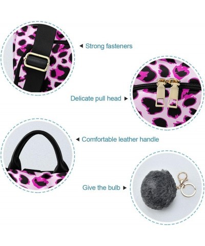 Floral Bright Color Backpack Purse for Women Fashion Rucksack Anti Theft Handbag Travel Bag Pink Black Leopard Pattern $21.50...