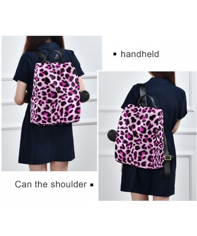 Floral Bright Color Backpack Purse for Women Fashion Rucksack Anti Theft Handbag Travel Bag Pink Black Leopard Pattern $21.50...