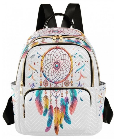 Fashion Backpack Mini Backpack Purse Casual Daily Backpack Colorful Feather Dreamcatcher for Travel for College Work Medium $...