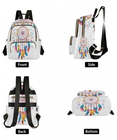 Fashion Backpack Mini Backpack Purse Casual Daily Backpack Colorful Feather Dreamcatcher for Travel for College Work Medium $...