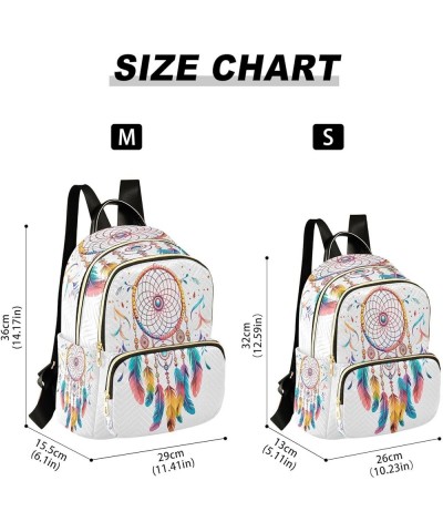 Fashion Backpack Mini Backpack Purse Casual Daily Backpack Colorful Feather Dreamcatcher for Travel for College Work Medium $...