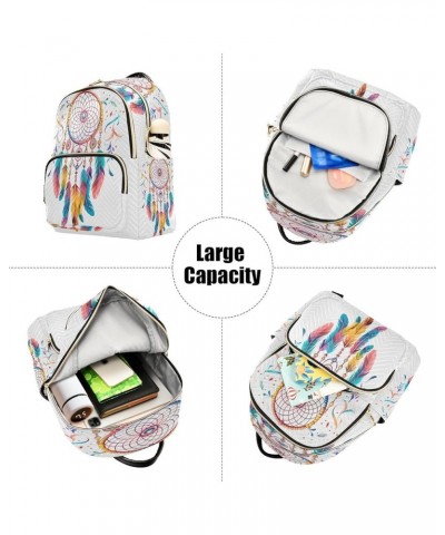 Fashion Backpack Mini Backpack Purse Casual Daily Backpack Colorful Feather Dreamcatcher for Travel for College Work Medium $...