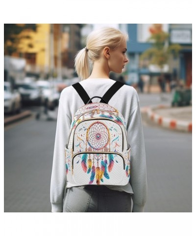 Fashion Backpack Mini Backpack Purse Casual Daily Backpack Colorful Feather Dreamcatcher for Travel for College Work Medium $...