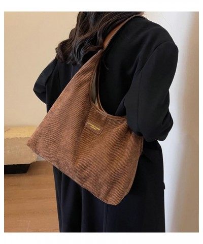 Corduroy Hobo Bag Tote Bag for Women Large Shoulder Bag Casual Handbag Fashion Corduroy Shoulder Bag Cute Tote Bags Coffee $1...