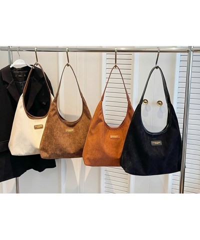 Corduroy Hobo Bag Tote Bag for Women Large Shoulder Bag Casual Handbag Fashion Corduroy Shoulder Bag Cute Tote Bags Coffee $1...