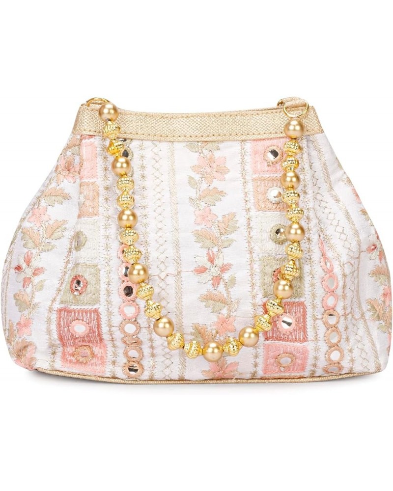 Indian Ethnic Potli Bags For Women, Indian Potli Bags For Return Gift, Women Poti Bags for Wedding White Multi $10.56 Clutches