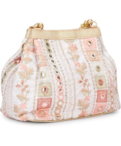 Indian Ethnic Potli Bags For Women, Indian Potli Bags For Return Gift, Women Poti Bags for Wedding White Multi $10.56 Clutches