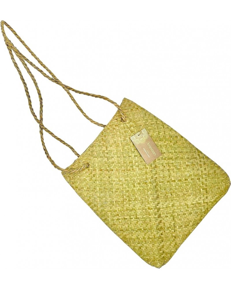 Kravaan's Sandest Handmade Crossbody Bag - Medium Size (14"x12") with 37" Straps Neutral $11.25 Crossbody Bags