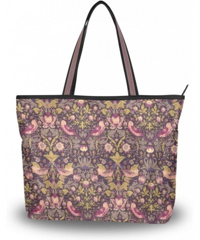 Womens Tote Bag, William Morris Prints 1RE17 Ladies Zip Shoulder Handbags $10.32 Shoulder Bags